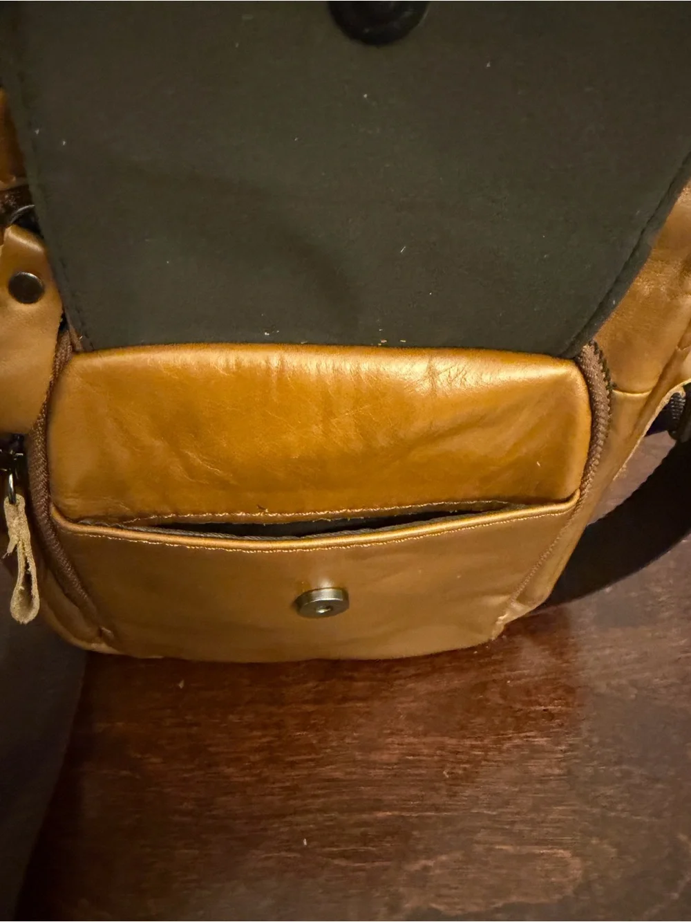 Bull Captain Leather Shoulder Crossbody Bag Messenger Adjust Strap Camel Brown
